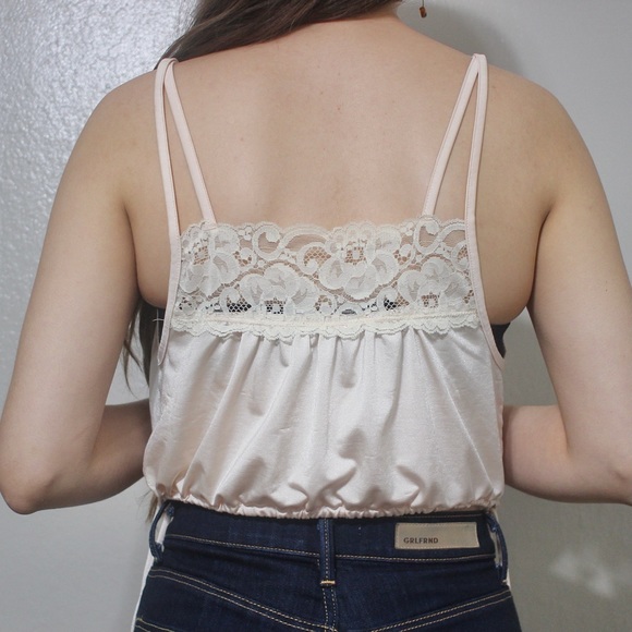 UO Lace Lingerie Crop Top Silky Adjustable Hem - SOLD - Picture 3 of 5